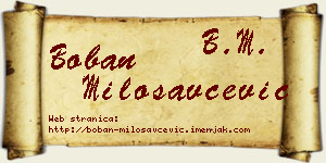 Boban Milosavčević vizit kartica